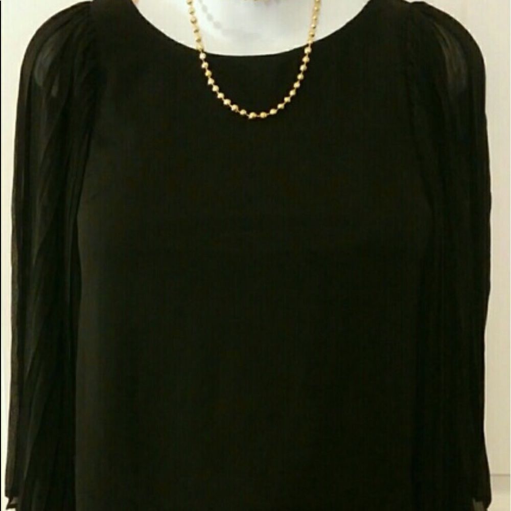 #449 Black Accordion Pleated Top by: “Fire Los Angeles”Sz.XSmall - Picture 2 of 4